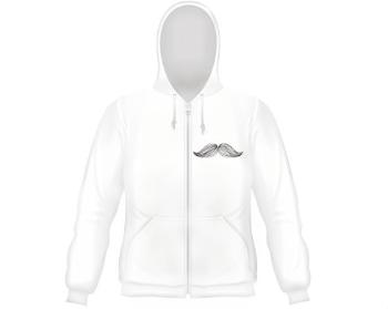 Pánská mikina na zip s kapucí knír movember