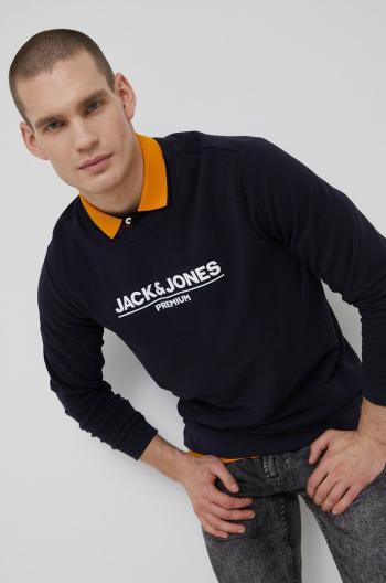 Mikina Premium by Jack&Jones pánská, tmavomodrá barva, s aplikací