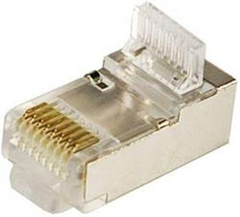 Konektor RJ45 LogiLink MP0004, zástrčka rovná, 100 ks, stříbrná