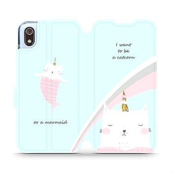 Flipové pouzdro na mobil Xiaomi Redmi 7A - MH11S Kočička - I want to be a catcorn or a marmaid (5903226939503)