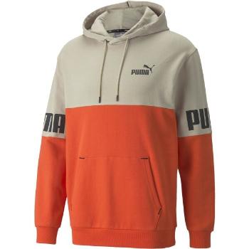 Puma POWER COLORBLOCK HOODIE TR Sportovní mikina, béžová, velikost L