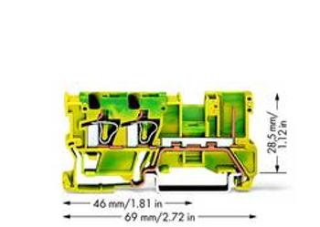 Hlavní svorka WAGO 769-257, osazení: Terre, pružinová svorka, 5 mm, zelená, žlutá, 50 ks