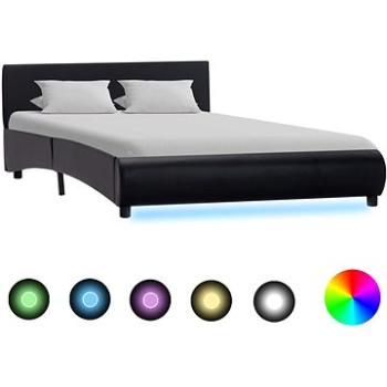 Rám postele s LED světlem černý umělá kůže 140x200 cm (285483)