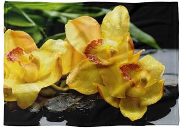 IMPAR Fleecová deka Žluté květy 150x120 cm (Rozměr : 150 x 120 cm, Podšití beránkem: NE)