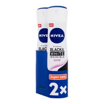 Nivea Black & White Invisible Clear 48h antiperspirant anti-perspirant 2 x 150 ml pro ženy deospray