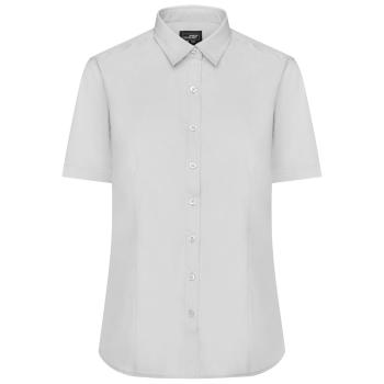James & Nicholson Dámská košile s krátkým rukávem JN679 - Světle šedá | S
