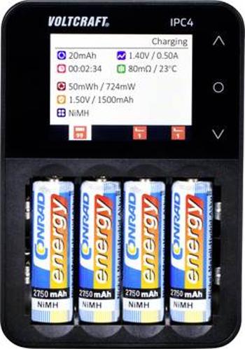 Nabíječka akumulátorů vč. akumulátorů VOLTCRAFT, NiMH, NiCd, NiZn, Li-Ion, LiHV , LiFePO IPC-4