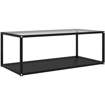 Čajový stolek průhledný a černý 100 × 50 × 35 cm tvrzené sklo (322901)