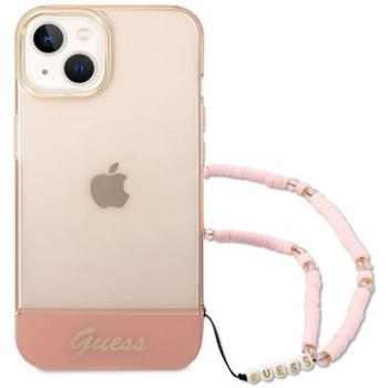 Guess PC/TPU Camera Outline Translucent Zadní Kryt s Poutkem pro iPhone 14 Plus Pink (GUHCP14MHGCOHP)