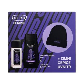 STR8 Game dárková kazeta deodorant ve skle 85 ml + sprchový gel 250 ml + zimní čepice pro muže deospray