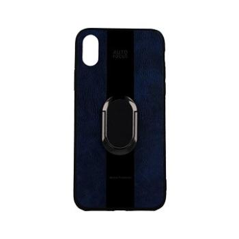 TopQ iPhone XS silikon Auto Focus modrý s prstenem 49496 (Sun-49496)