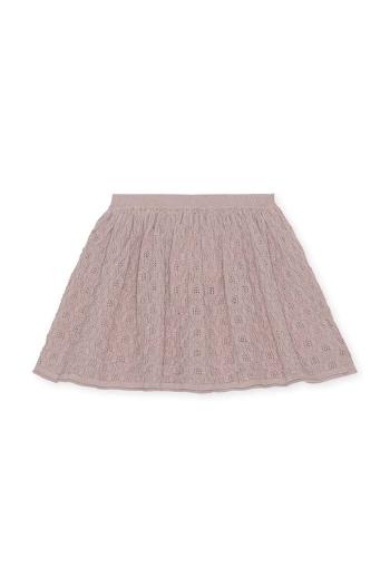 Dětská bavlněná sukně Konges Sløjd růžová barva, mini
