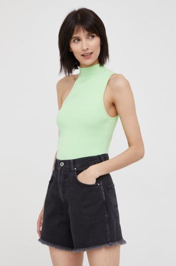 Džínové šortky Pepe Jeans Rachel Short dámské, černá barva, hladké, high waist