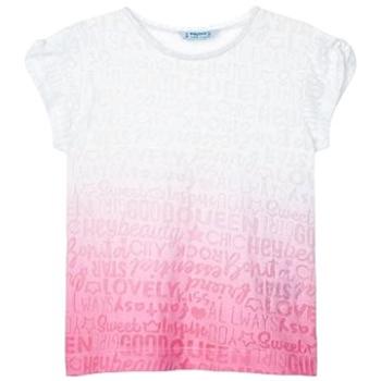 MAYORAL dívčí tričko KR s barevným přechodem bílá/růžová - 128 cm (335503)