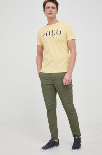Bavlněné tričko Polo Ralph Lauren žlutá barva, hladký