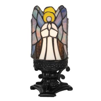 Vitrážová stolní lampa Tiffany Ange – Ø 14*21 cm E14/max 1*25W 5LL-6052