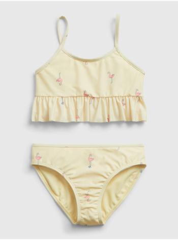 Žluté holčičí dětské plavky recycled flamingo graphic swim two-piece GAP