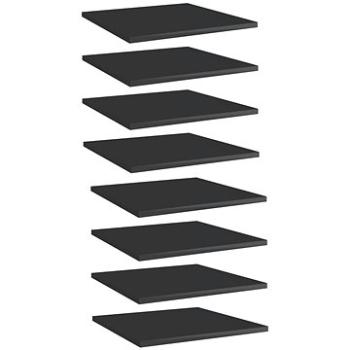 Přídavné police 8 ks černé vysoký lesk 40x40x1,5 cm dřevotříska 805183 (695,45)
