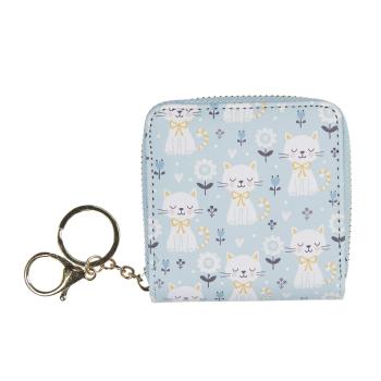 Modrá malá peněženka s kočičkama Kitty - 10*10 cm MLSBS0045-28