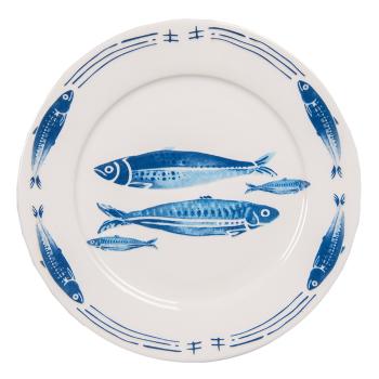 Porcelánový jídelní talíř  s rybkami  Fish Blue - Ø 26*2 cm FIBFP