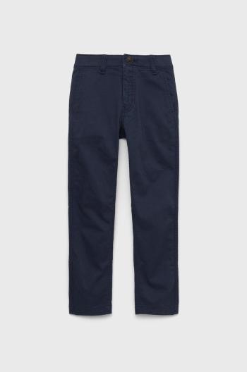 Dětské kalhoty Abercrombie & Fitch tmavomodrá barva, hladké