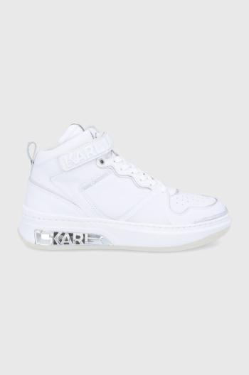 Boty Karl Lagerfeld bílá barva, na plochém podpatku