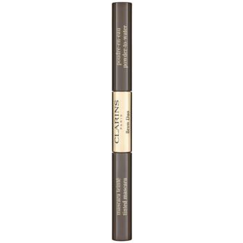 Clarins Brow Duo set pro úpravu obočí pro fixaci a tvar odstín 05 - Dark Brown 2,8 g