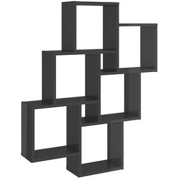 Shumee nástěnná obdélníková šedá lesklá 78×15×93 cm dřevotříska, 807177 (807177)
