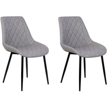 Sada dvou jídelních židlí z umělé kůže v šedé barvě, MARIBEL, 120427 (beliani_120427)