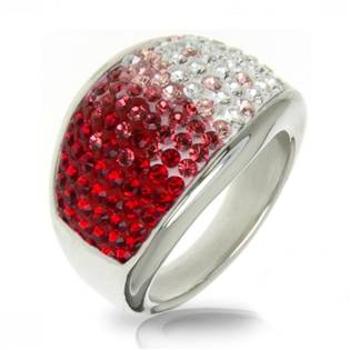 AKTUAL, s.r.o. Ocelový prsten s krystaly Crystals from Swarovski® RED - velikost 56 - LV1020-RD-56