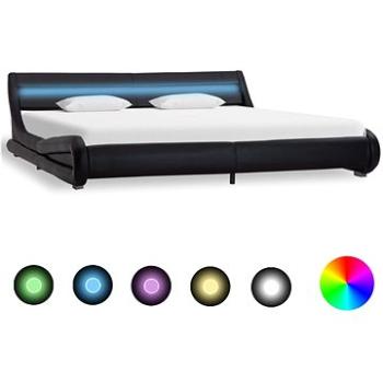 Rám postele s LED světlem černý umělá kůže 180x200 cm (285731)