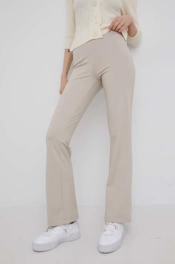 Kalhoty JDY dámské, béžová barva, jednoduché, high waist