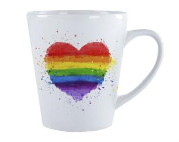 Magický hrnek Latte Rainbow heart