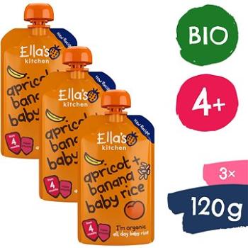 Ella's Kitchen BIO Dětská rýže, banán a meruňka (3× 120 g) (8594200262815)