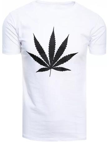Bílé tričko s potiskem weed vel. 2XL