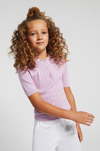 Dětské tričko Mayoral fialová barva, s límečkem