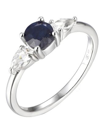Brilio Silver Oslnivý stříbrný prsten se safírem Precious Stone SR09031B 58 mm