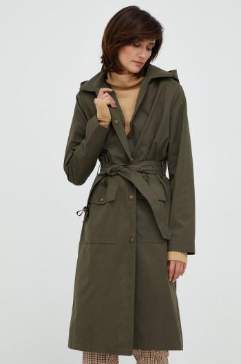Kabát Lauren Ralph Lauren dámský, zelená barva, přechodný