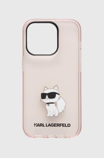 Obal na telefon Karl Lagerfeld iPhone 14 Pro 6,1'' růžová barva