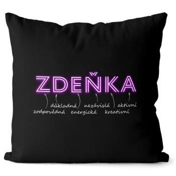 Polštář Ženská jména - NEON (Velikost: 55 x 55 cm, Jméno: Zdeňka)