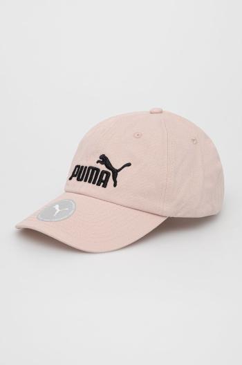 Bavlněná baseballová čepice Puma růžová barva, s aplikací