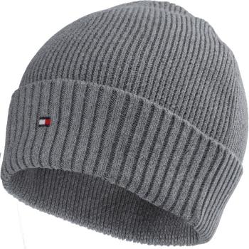 Tommy Hilfiger ESSENTIAL FLAG BEANIE Pánská zimní čepice, šedá, velikost