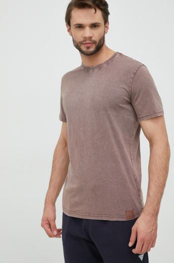 Bavlněné tričko Outhorn hnědá barva
