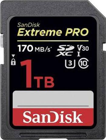 Paměťová karta SDXC, 1 TB, SanDisk Extreme® PRO SDSDXXY-1T00-GN4IN, Class 10, UHS-Class 3, UHS-I