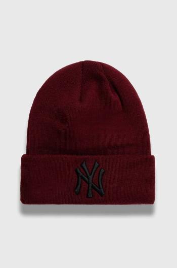 Čepice New Era vínová barva, z husté pleteniny, NEW YORK YANKEES