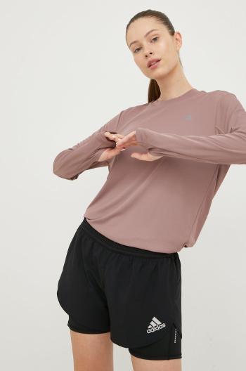 Běžecké triko s dlouhým rukávem adidas Performance Brand Love fialová barva