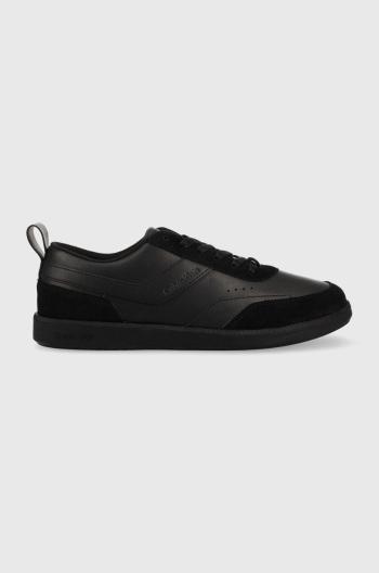 Kožené sneakers boty Calvin Klein HM0HM00851 LOW TOP LACE UP LTH MIX černá barva