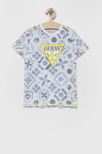 Dětské bavlněné tričko Guess vzorovaný