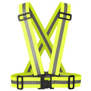 Runto X05 Elastická sportovní reflexní vesta s nastavitelnými popruhy, reflexní neon, velikost UNI