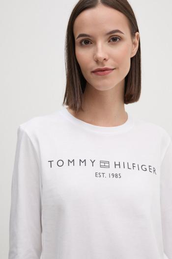 Bavlněné tričko s dlouhým rukávem Tommy Hilfiger bílá barva, WW0WW43620